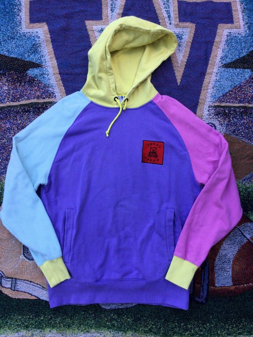 Teddy Fresh Pastel Color Block Embroidered Pullover Hoodie Women s Fashion Tops Longsleeves on Carousell
