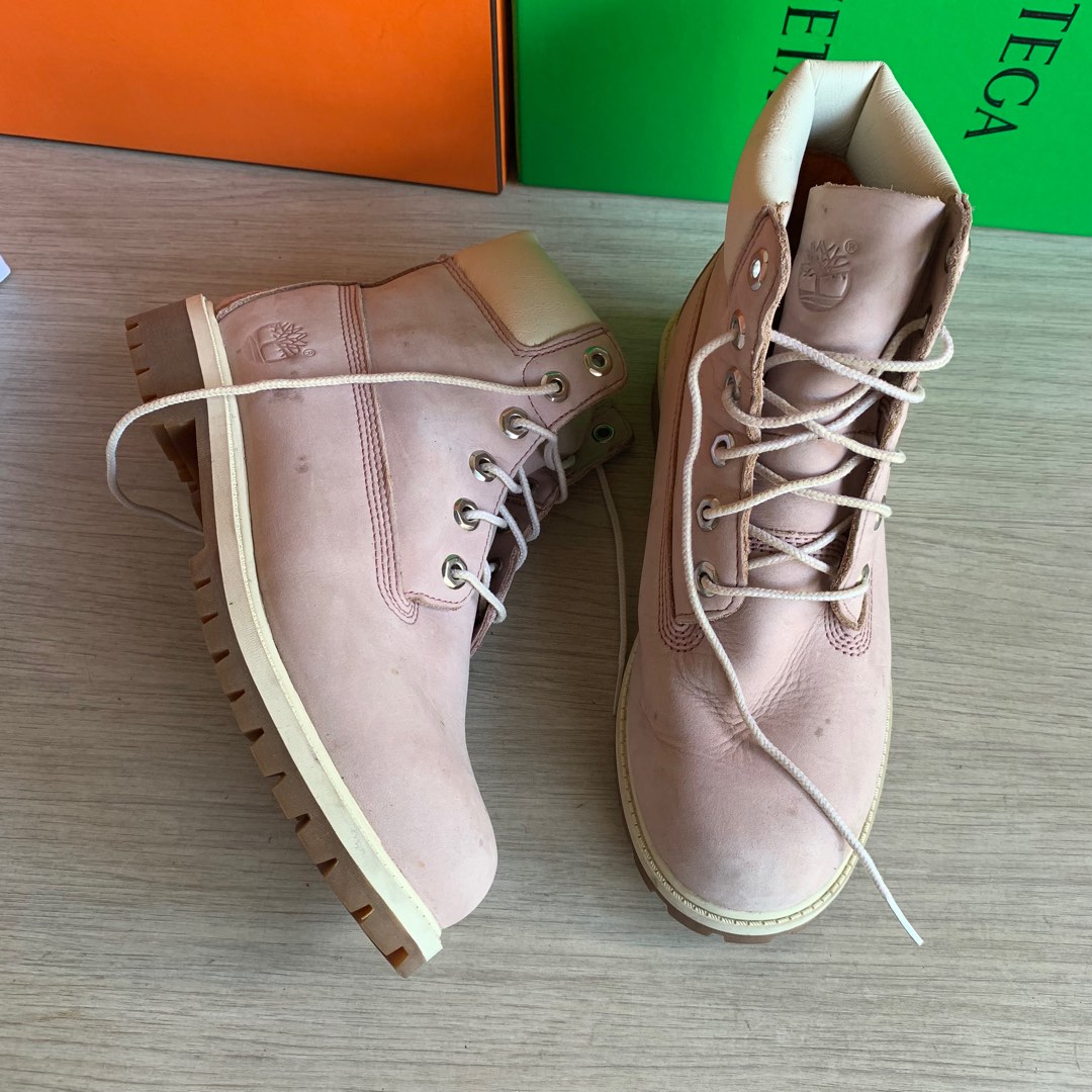 Rose Gold Timberland Boots Timberland Boots Pink Suede Size