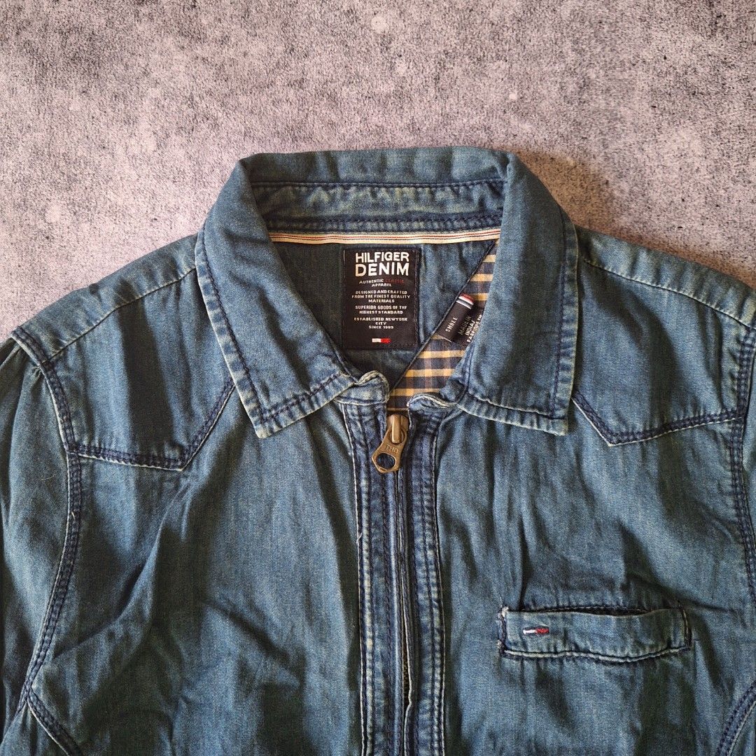 Tommy Hilfiger Denim Dress Dress Wanita Y2K Outer Denim