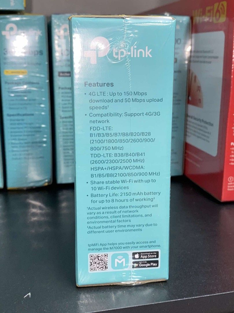 TP-Link M7000 4G LTE Mobile Pocket Wi-Fi (Category: Networking) located in Pasig City. Submitted by techubstoreandaccessories (Listing ID 1327839557, Image 3). Description: TP-Link M7000 4G LTE Mobile Pocket Wi-Fi Ready for Pick Up / Delivery ‼️ 📌 DETAILS: ✅Actual Picture Posted. ✅BRAND NEW & ORIGINAL. ✅7 Days Replacement for Factory Defects and 1year Warranty. (Terms and conditions apply) --------------------------------------- PAYMENTS/DELIVER