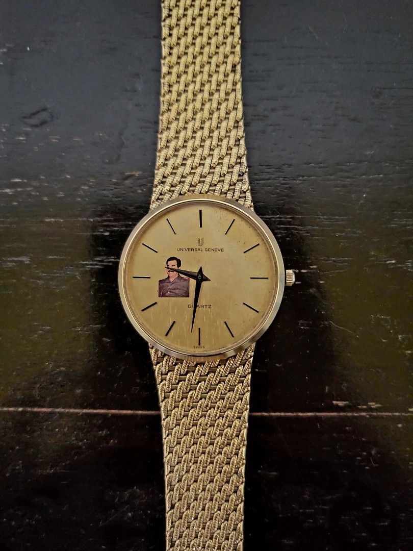 Universal Geneve Saddam Hussein Gold Vintage Limited Edition Rare not Rolex SKX007 SKX 007 Tag Heuer Hublot Cartier Casio Orient Omega Fossil Tissot