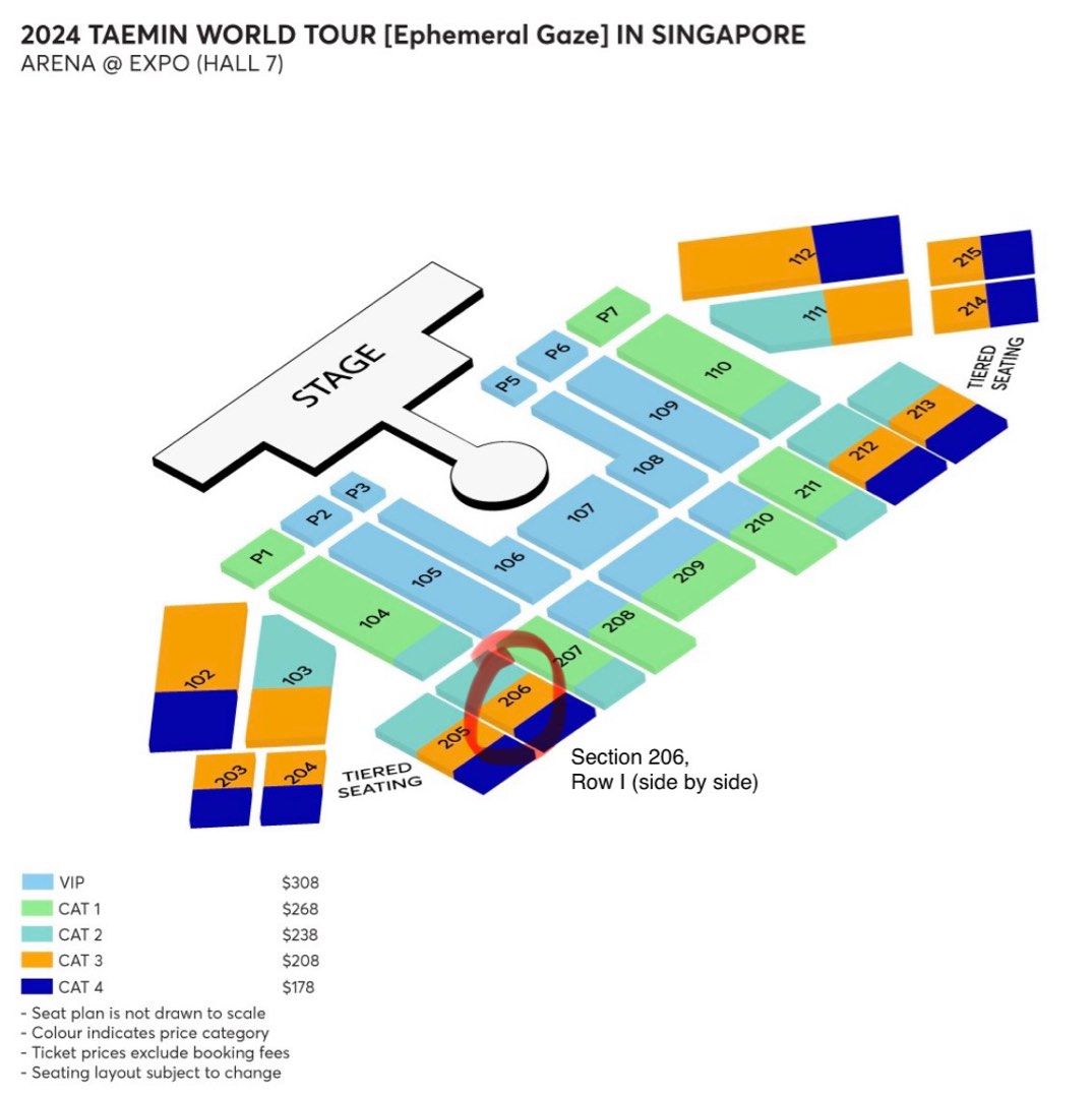 [WTS] 2 x Cat 3 2024 TAEMIN WORLD TOUR [Ephemeral Gaze] IN SINGAPORE