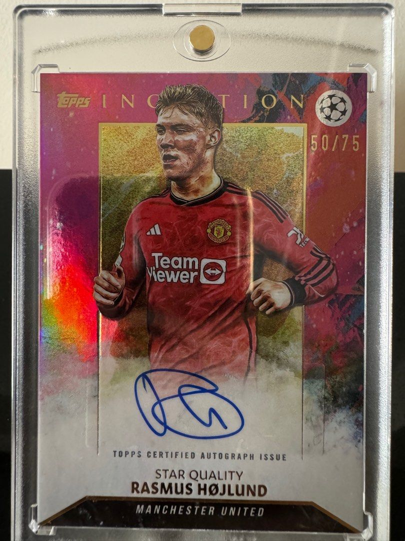 2023-24 Topps Inception Rasmus Hojlund Star Quality Auto Purple 49 