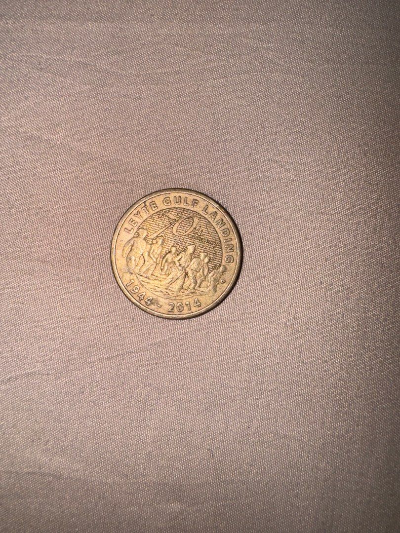 5 pesos leyte gulf landing 1944-2014 (Category: Currency) located in Cavite. Submitted by meng_207 (Listing ID 1328059549, Image 1). Description: 1944 - 2014 Leyte Gulf Landing 5 Peso Coin Selling it for 2k.