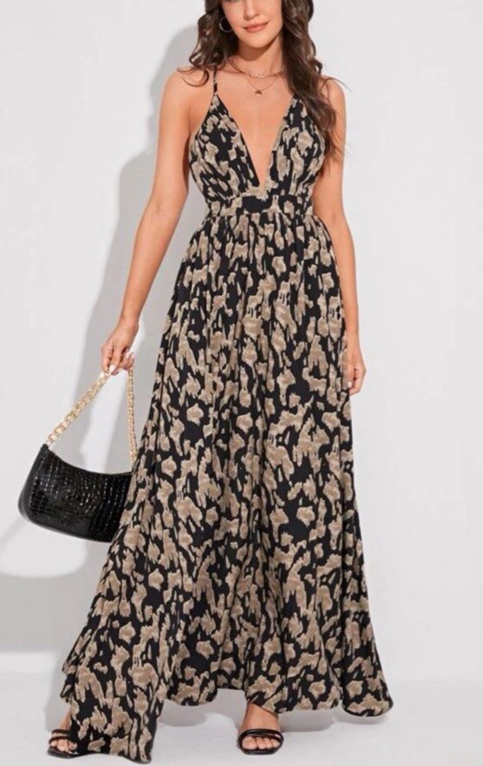 ANIMAL PRINT LONG DRESS, Women's Fashion, Dresses & Sets, Dresses on ...