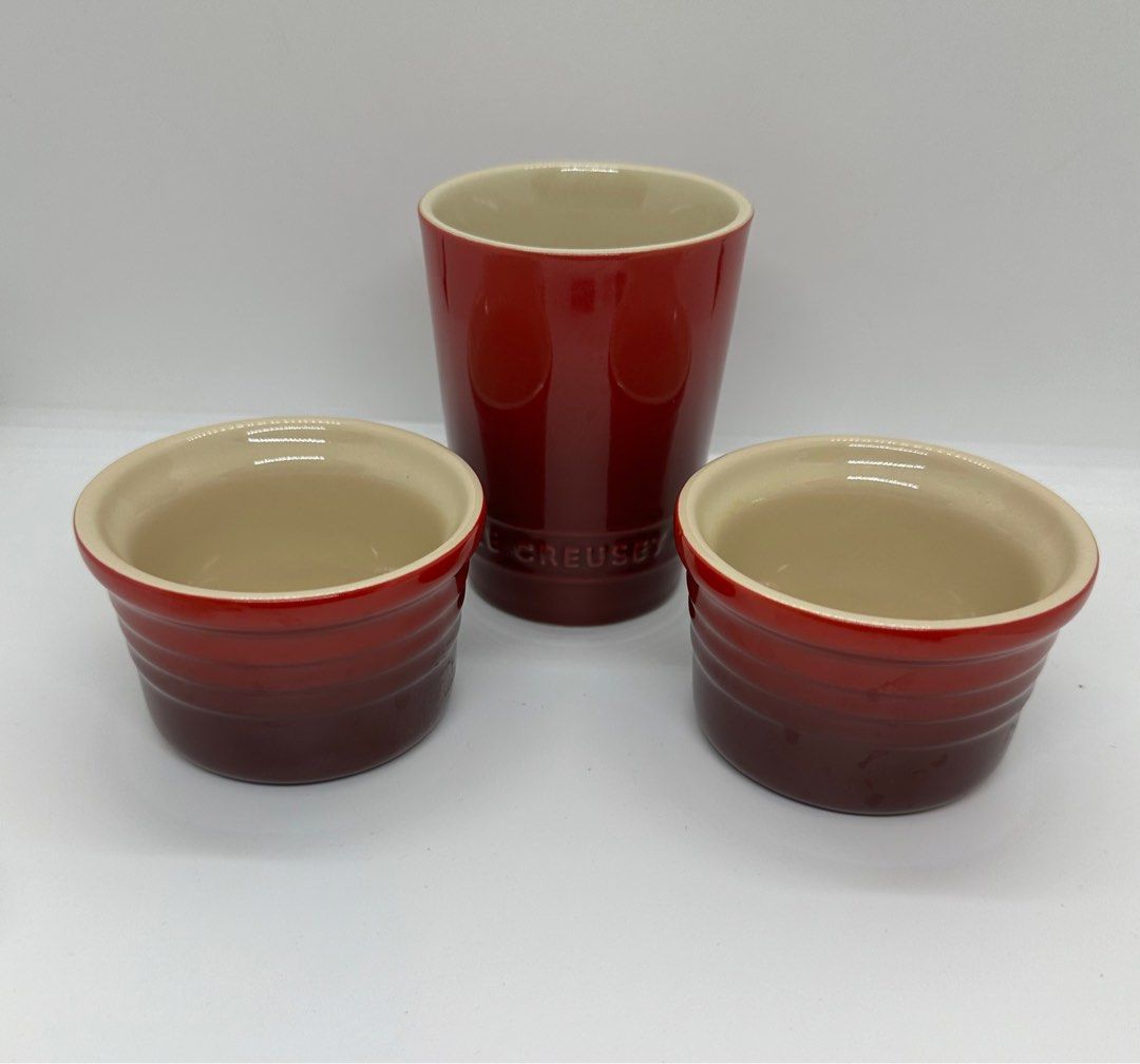 Authentic Le Creuset 3pcs (Category: Bakeware) located in Manila. Submitted by elle_scent (Listing ID 1327995872, Image 1). Description: Authentic Guaranteed Actual photos are posted please check details Location Mandaluyong Lalamove Grab Manila Area JRS only provincial Area.