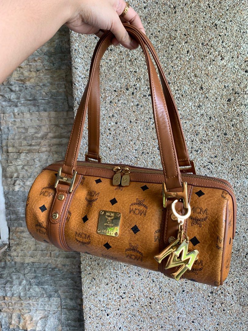 Mcm barrel bag new arrivals