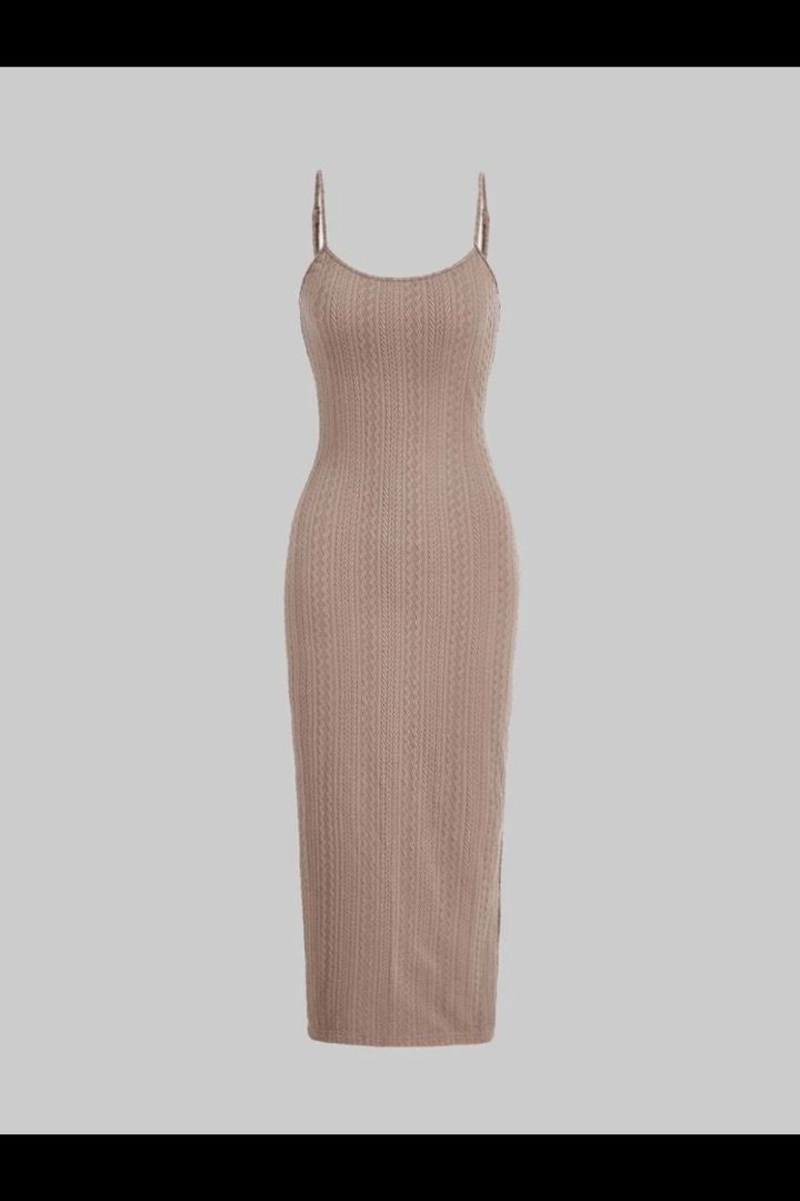 bodycon midi dress green Sequin Camisole Maxi Dress - Nude