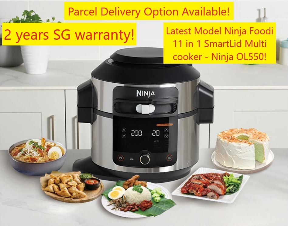 BN Ninja OL550 Ninja Foodi 11 in 1 SmartLid Multi cooker latest model in one pot Electric Pressure cooker Bake Roast Dehydrate Slow Cooker Air