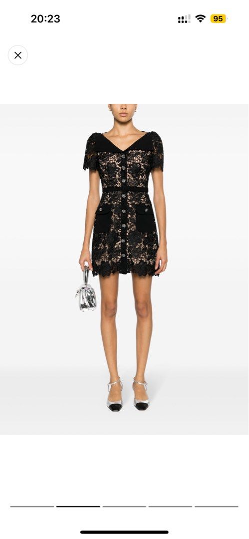 BNWT self portrait black guipure lace open neck mini dress, Women's  Fashion, Dresses & Sets, Dresses on Carousell