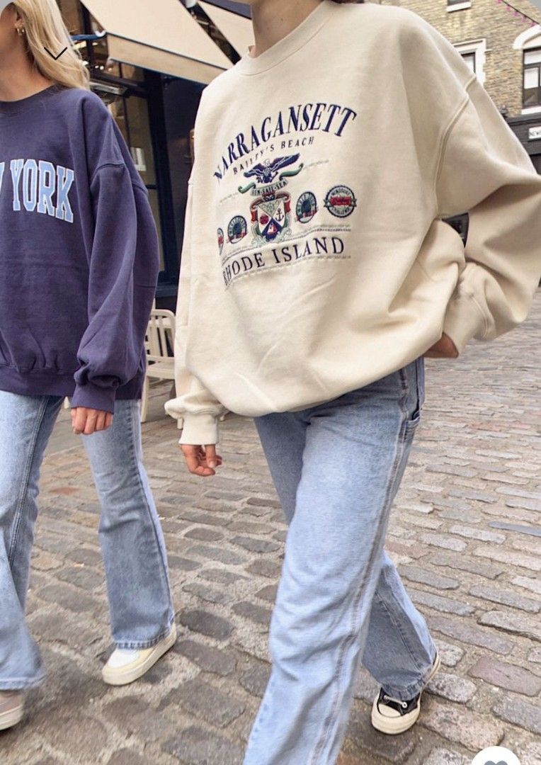 Brandy Melville cream Narragansett Erica sweatshirt, Women's