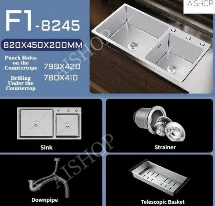 [Can self collect after Paynow] PROMO Left 2 each - 82×45cm double Sink ...