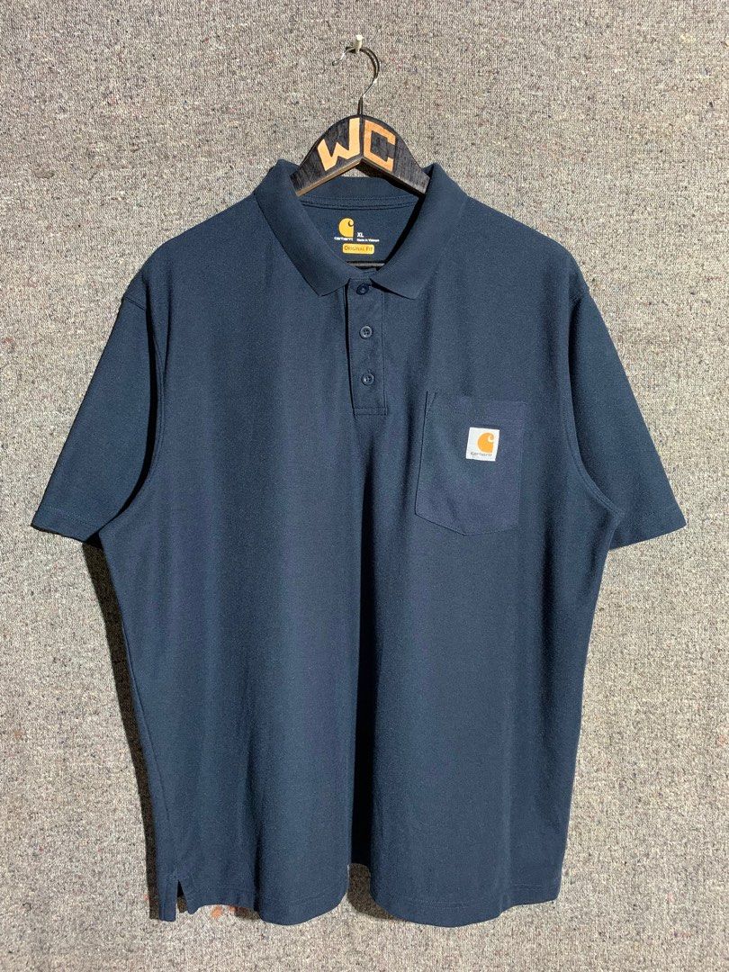 CARHARTT POLO SHIRT NavyBlue Men s Fashion Tops Sets Tshirts Polo Shirts on Carousell