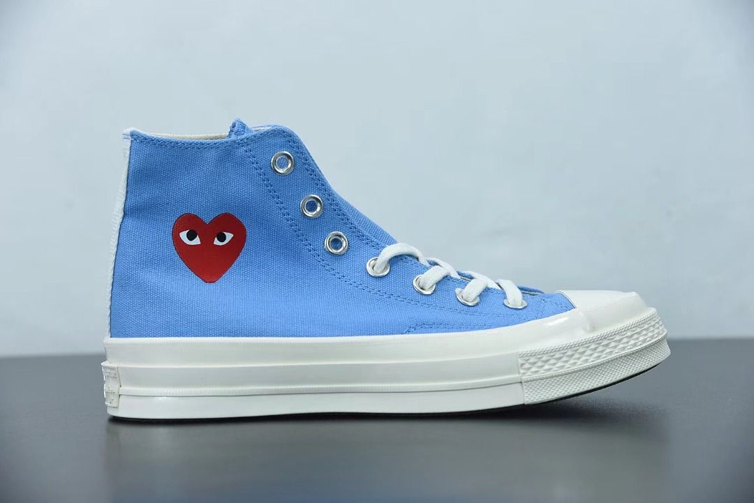 Comme des Garcons PLAY x Chuck 70 High Bright Blue Women s Fashion Footwear Sneakers on Carousell