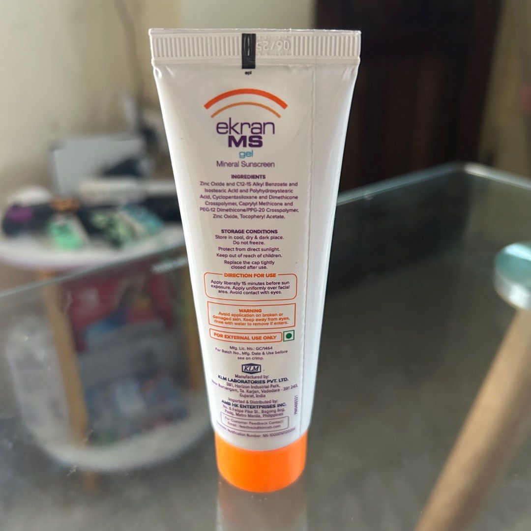 Ekran MS gel Mineral Sunscreen (Category: Face Care) located in Baguio. Submitted by kaybie_shoppe (Listing ID 1327952079, Image 2). Description: - Bought for 1700 in orange app - Expiration 6/25 - hypoallergenic and water resistant - nice feel on the skin - 70% remaining.