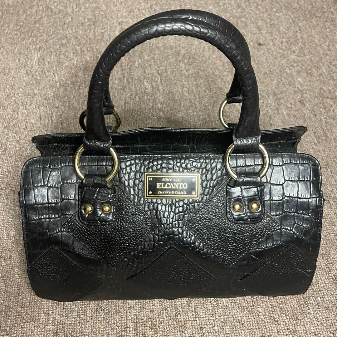 ELCANTO speedy croco genuine leather hand bag Barang Mewah Tas Dompet di Carousell