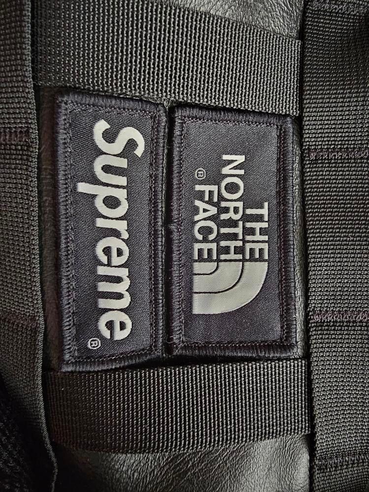 Supreme the north face leather mountain waist bag black top