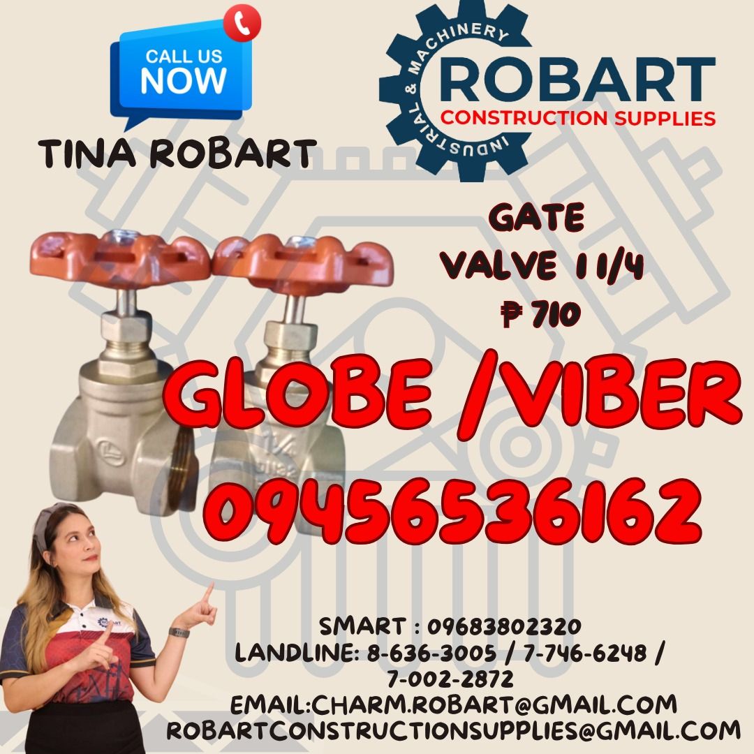 Gate Valve 1 1/4 (Category: Construction & Building Materials) located in Manila. Submitted by tina.sales (Listing ID 1327915622, Image 1). Description: Gate Valve 1 1/4 𝑹𝑶𝑩𝑨𝑹𝑻 𝑪𝑶𝑵𝑺𝑻𝑹𝑼𝑪𝑻𝑰𝑶𝑵 𝑺𝑼𝑷𝑷𝑳𝑰𝑬𝑺 𝑶𝒇𝒇𝒊𝒄𝒆 𝑨𝒅𝒅𝒓𝒆𝒔𝒔: 𝟏𝟒𝟎𝟓 𝒀𝒖𝒔𝒆𝒄𝒐 𝑺𝒕. 𝑺𝒕𝒂 𝑪𝒓𝒖𝒛 𝑴𝒂𝒏𝒊𝒍𝒂 𝑺𝑬𝑵𝑫 𝑼𝑺 𝑴𝑬𝑺𝑺𝑨𝑮𝑬 𝑭𝑶𝑹 𝑰𝑵𝑸𝑼𝑰𝑹𝑰𝑬𝑺 ‼️ ‼️ 𝑮𝒍𝒃𝒆 - (𝟢𝟫𝟒𝟓-𝟔𝟓𝟑-𝟔𝟏𝟔𝟐) 𝑻.𝑴. - (𝟢𝟫𝟔𝟖-𝟑𝟖𝟎-𝟐𝟑𝟐𝟎) 𝑽𝒊