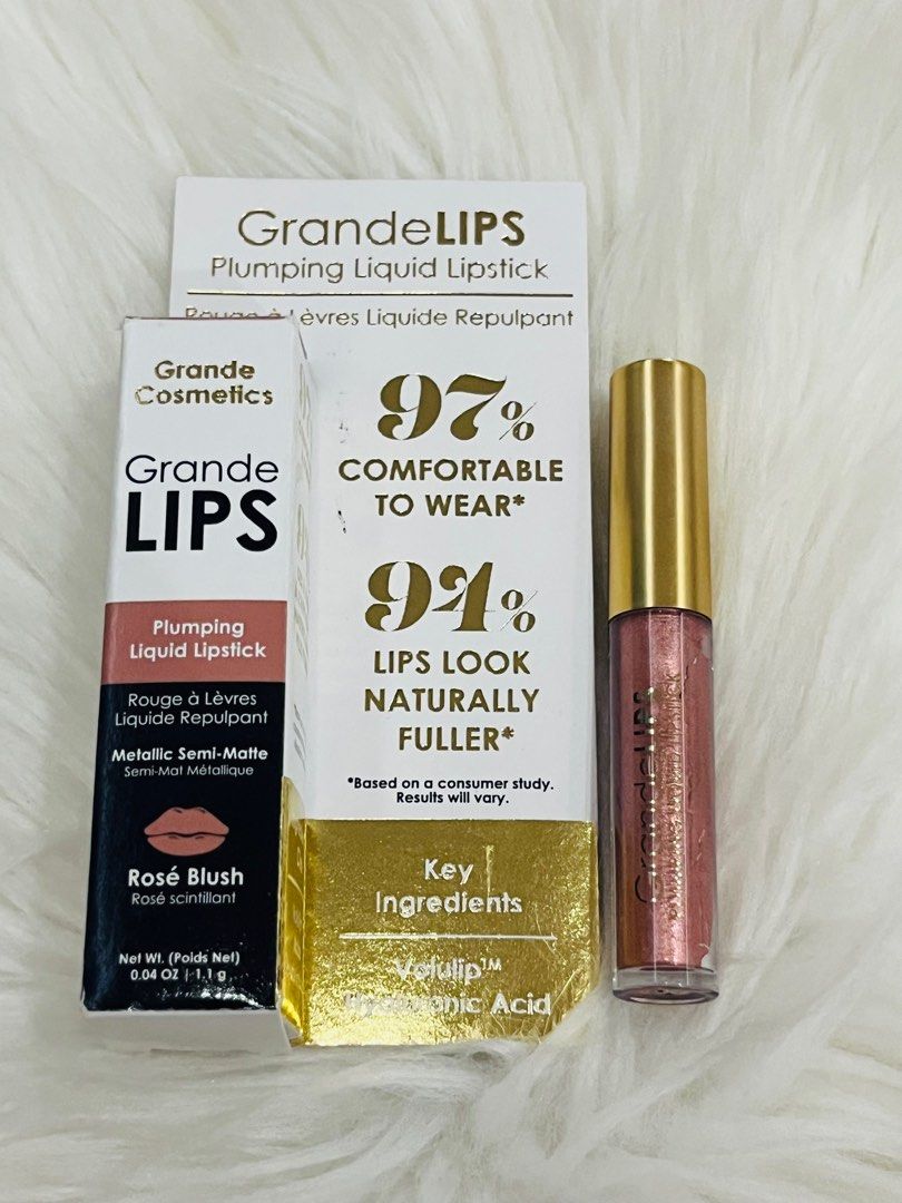 GRANDELIPS PLUMPING LIQUID LIPSTICK ROSE BLUSH (Category: Makeup) located in San Juan City. Submitted by cashfrancefashioncosmetics_ph (Listing ID 1328015237, Image 1). Description: ‼️GRANDELIPS PLUMPING LIQUID LIPSTICK SHADE: ROSE BLUSH 1.1g METALLIC SEMI MATTE AUTHENTIC BRAND NEW .