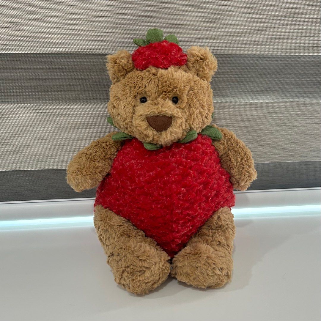 INSTOCK] BNWT Jellycat Bartholomew Bear Strawberry, Hobbies & Toys