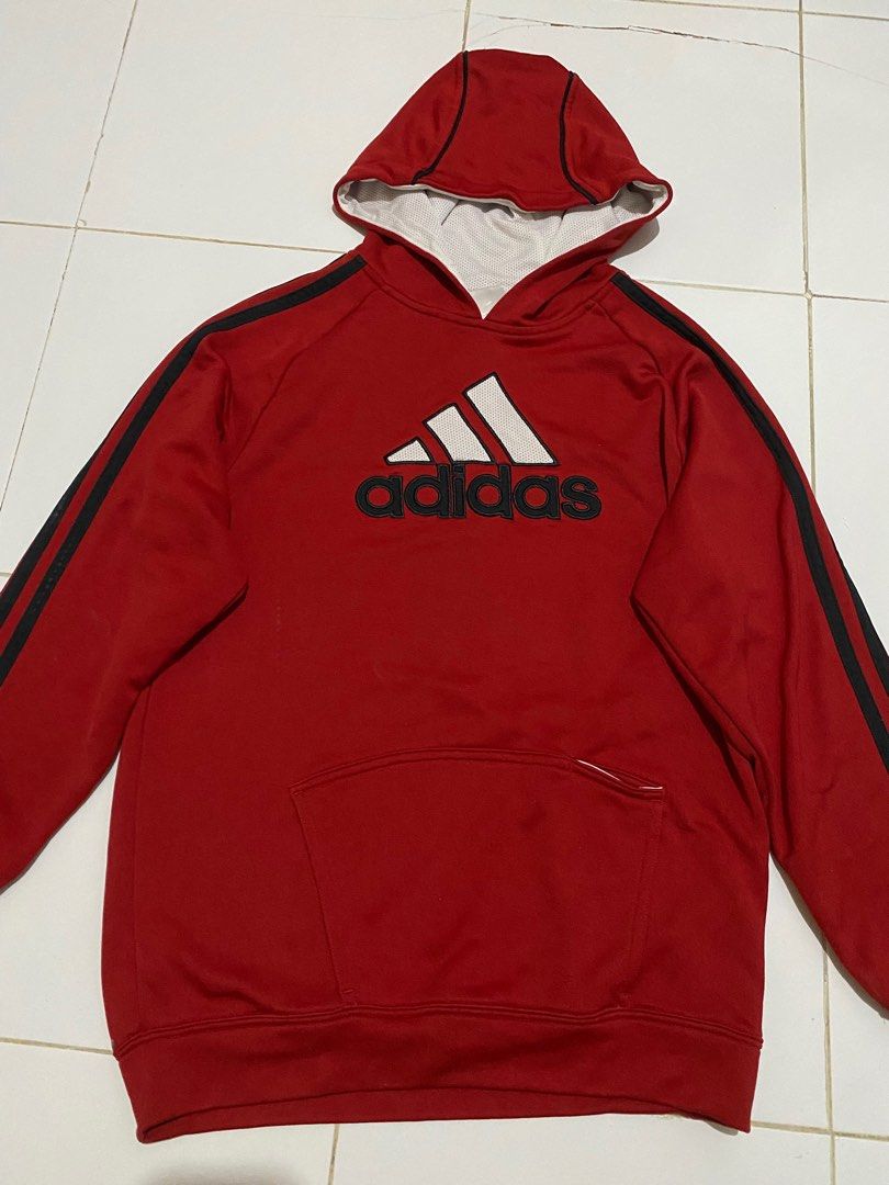 Jacket Sweater Hoodie ADIDAS merah wanita