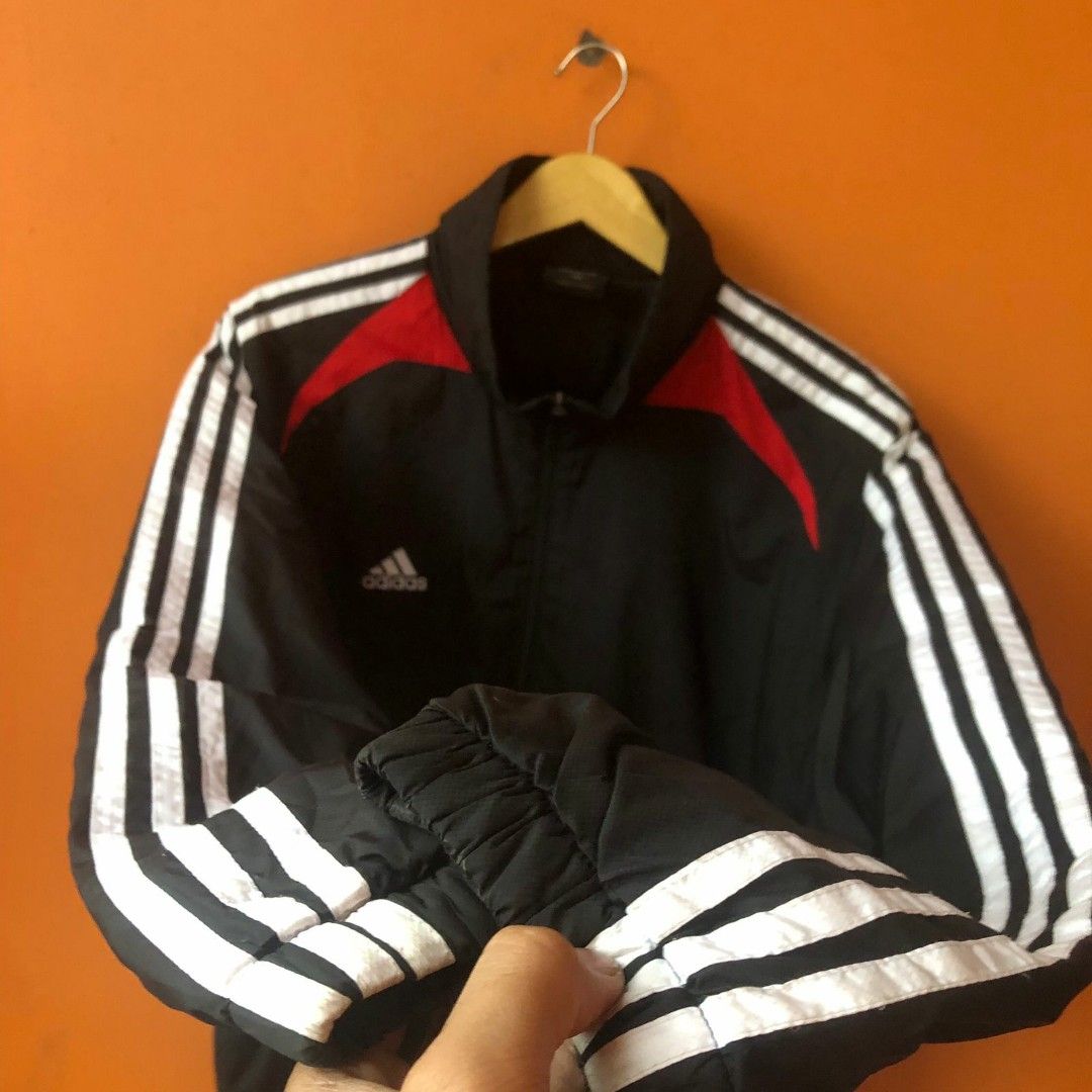 Jaket Adidas Predator Black and Three White Stripe Fesyen Pria Pakaian Atasan di Carousell