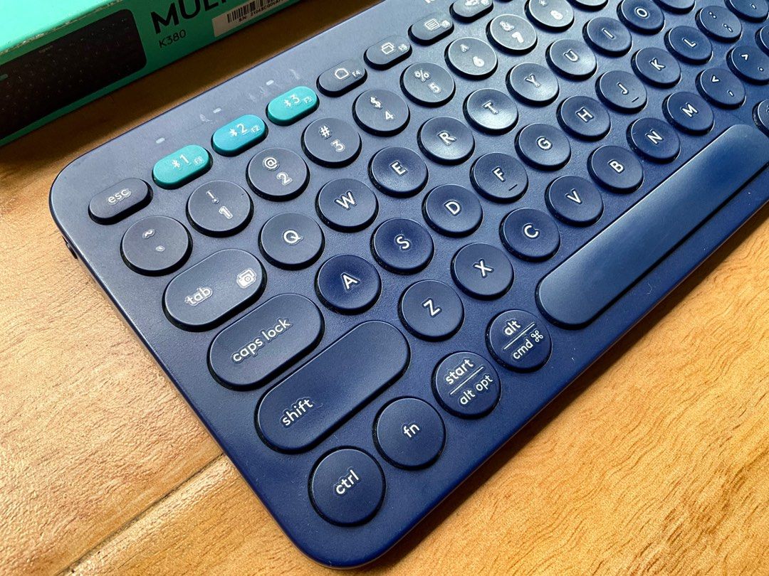 Logitech K380 Blue (Category: Computer Keyboard) located in Mandaluyong City. Submitted by xpareyes (Listing ID 1327899112, Image 2). Description: Logitech K380 Multi Device Keyboard Can pair with up to 3 devices via Bluetooth Easy switching via hot/ function keys Fully functional, excellent working condition Has some minor signs of use (some smoothing on some keys Some minor scratches due to handling Complete with box and original packaging RFS:
