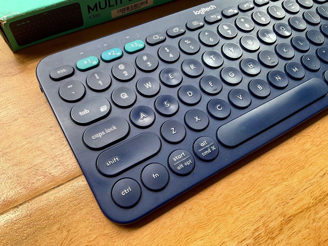Logitech K380 Blue (Category: Computer Keyboard) located in Mandaluyong City. Submitted by xpareyes (Listing ID 1327899112, Image 3). Description: Logitech K380 Multi Device Keyboard Can pair with up to 3 devices via Bluetooth Easy switching via hot/ function keys Fully functional, excellent working condition Has some minor signs of use (some smoothing on some keys Some minor scratches due to handling Complete with box and original packaging RFS: