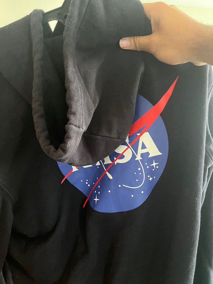 NASA Black H M Hoodie Men s Fashion Tops Sets Hoodies on Carousell