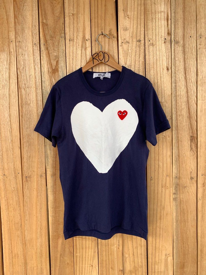 Navy blue cdg shirt hotsell