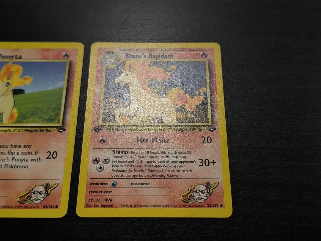 Pokemon Blaine Ponyta | Blaine Rapidash 1st Edition Set, Hobbies & Toys,  Toys & Games on Carousell