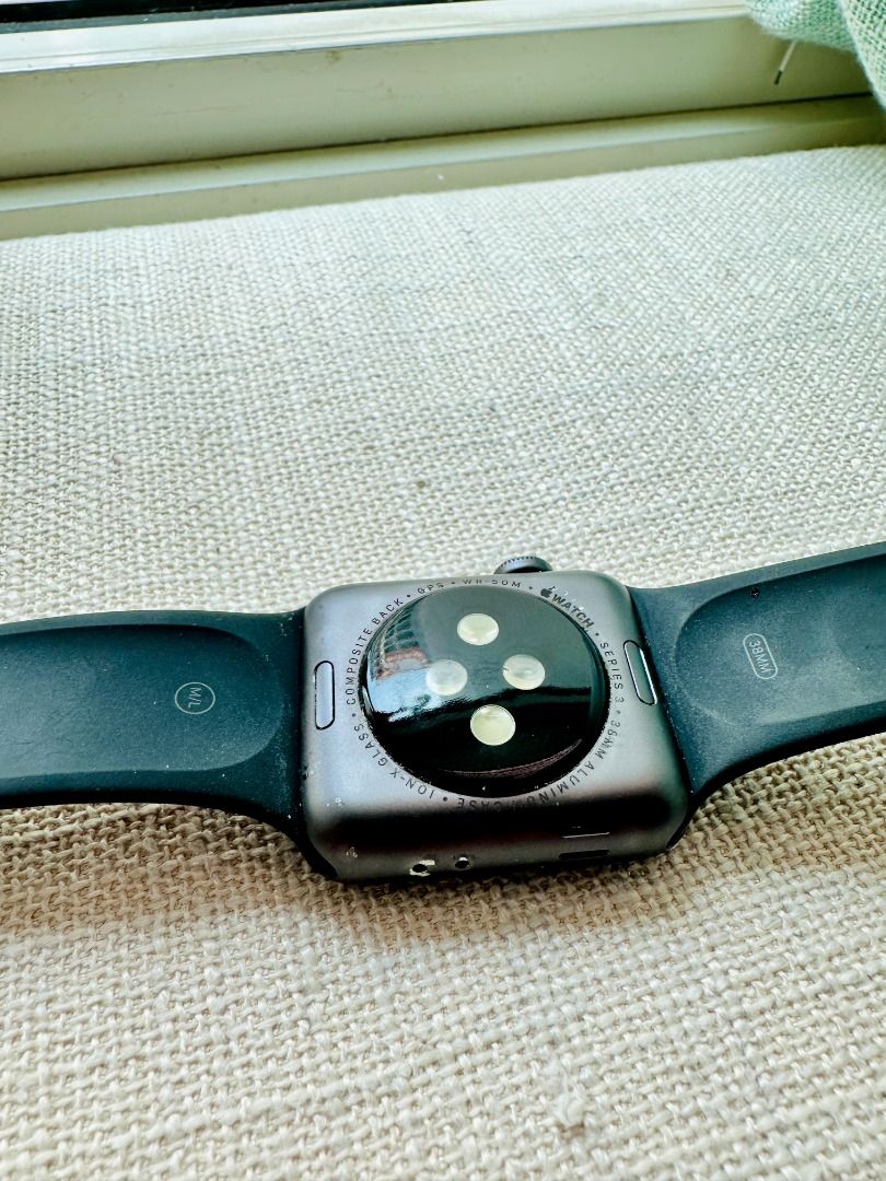 Pre loved Apple Watch Series 3 Space Grey Aluminum GPS 38 mm battery health 85 Mobile Phones Gadgets Wearables Smart Watches on Carousell