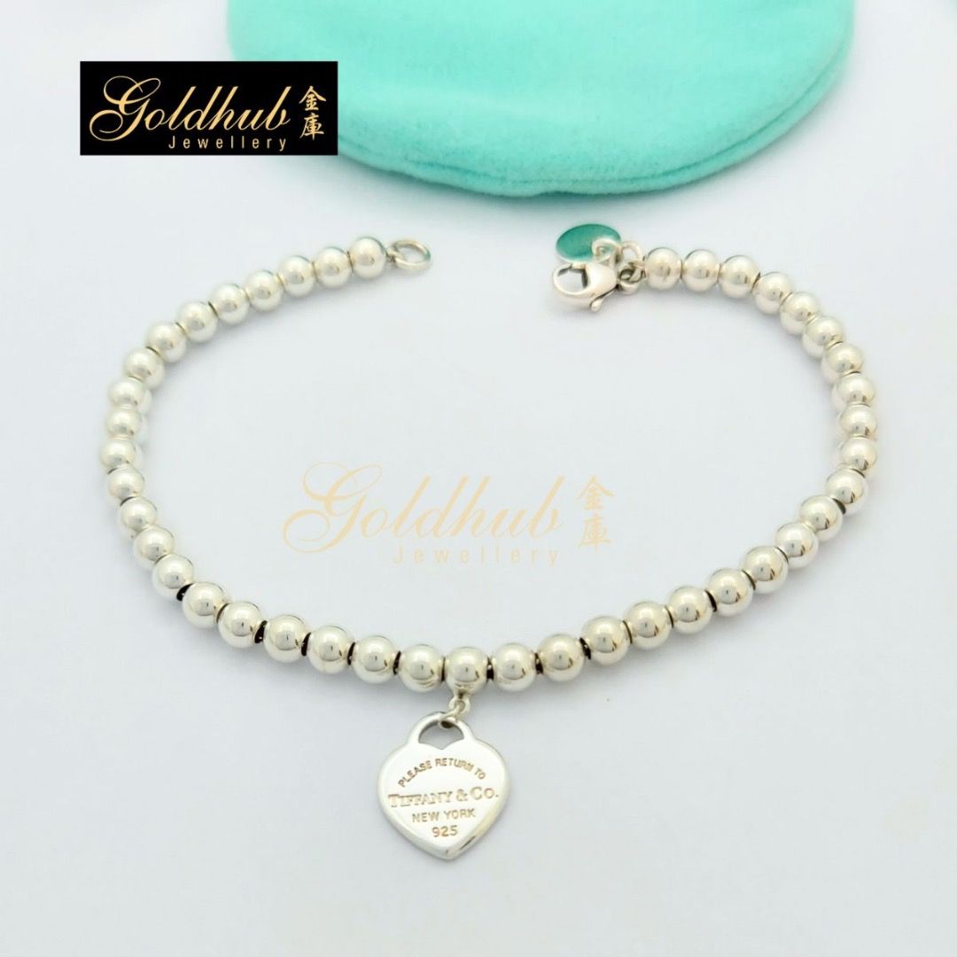 Tiffany pearl bracelet with heart discount
