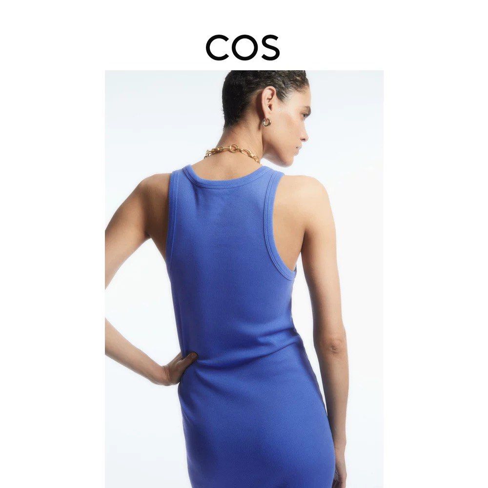 Ribbed Bodycon Midi Dress in Blue, Women's Fashion, Dresses & Sets, Dresses  on Carousell