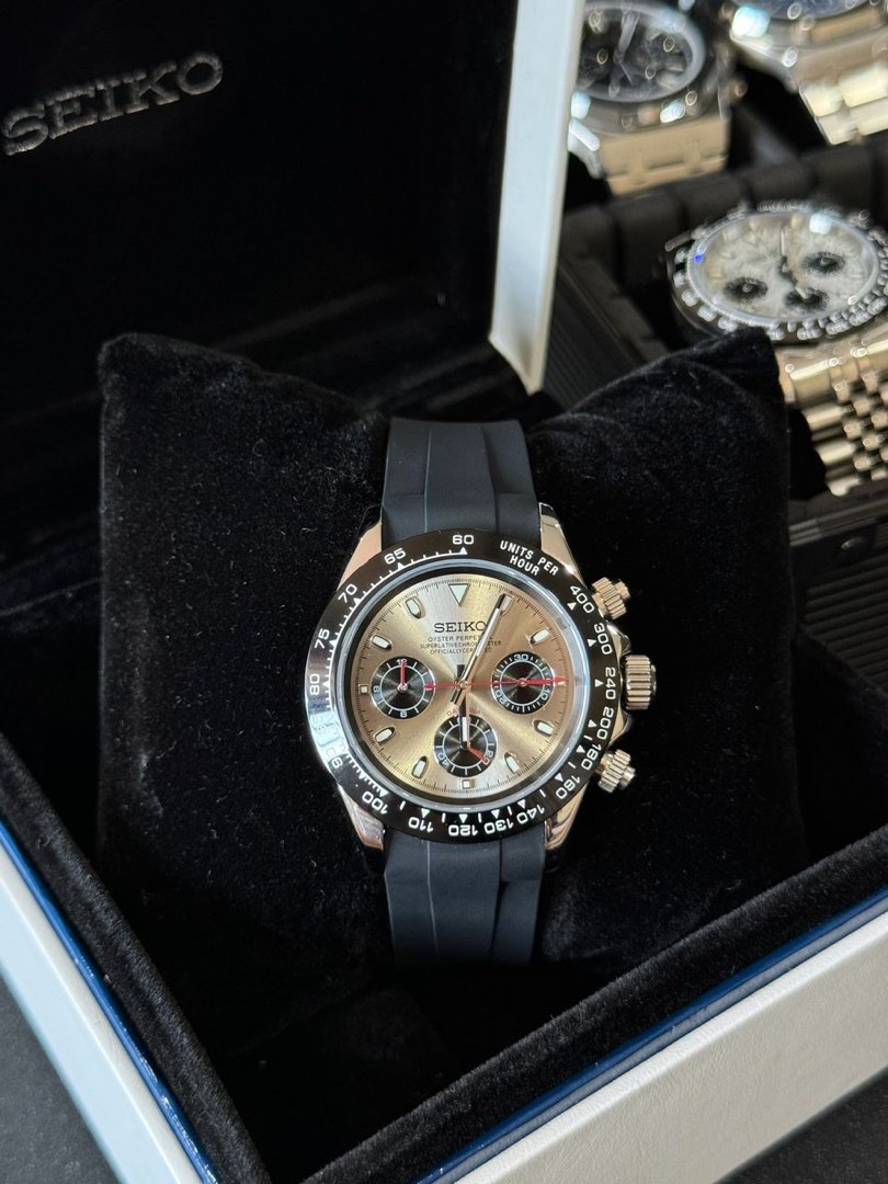 Seiko Mod x Daytona rose gold, Men's Fashion, Watches & Accessories