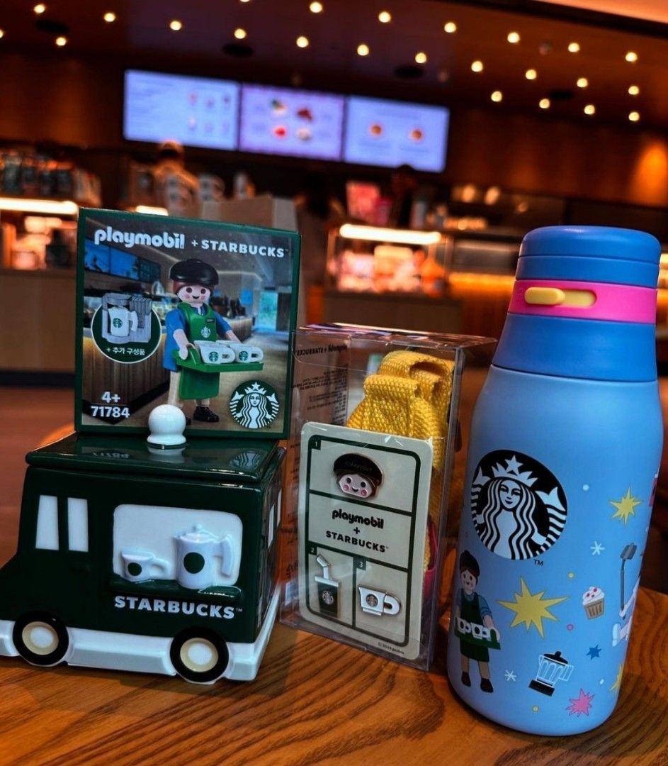 韓国限定♡Starbucks 美味しから Playmobil コラボ 水筒 ホワイト