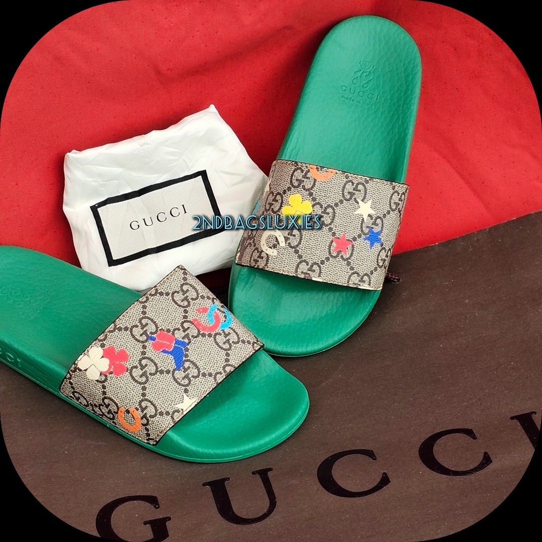 Gucci green slippers shop