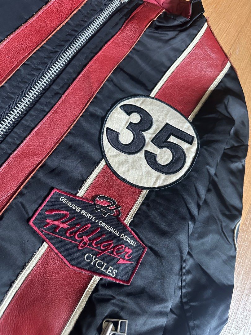 TOMMY HILFIGER RACING JACKET LEATHER Men s Fashion Coats Jackets and Outerwear on Carousell