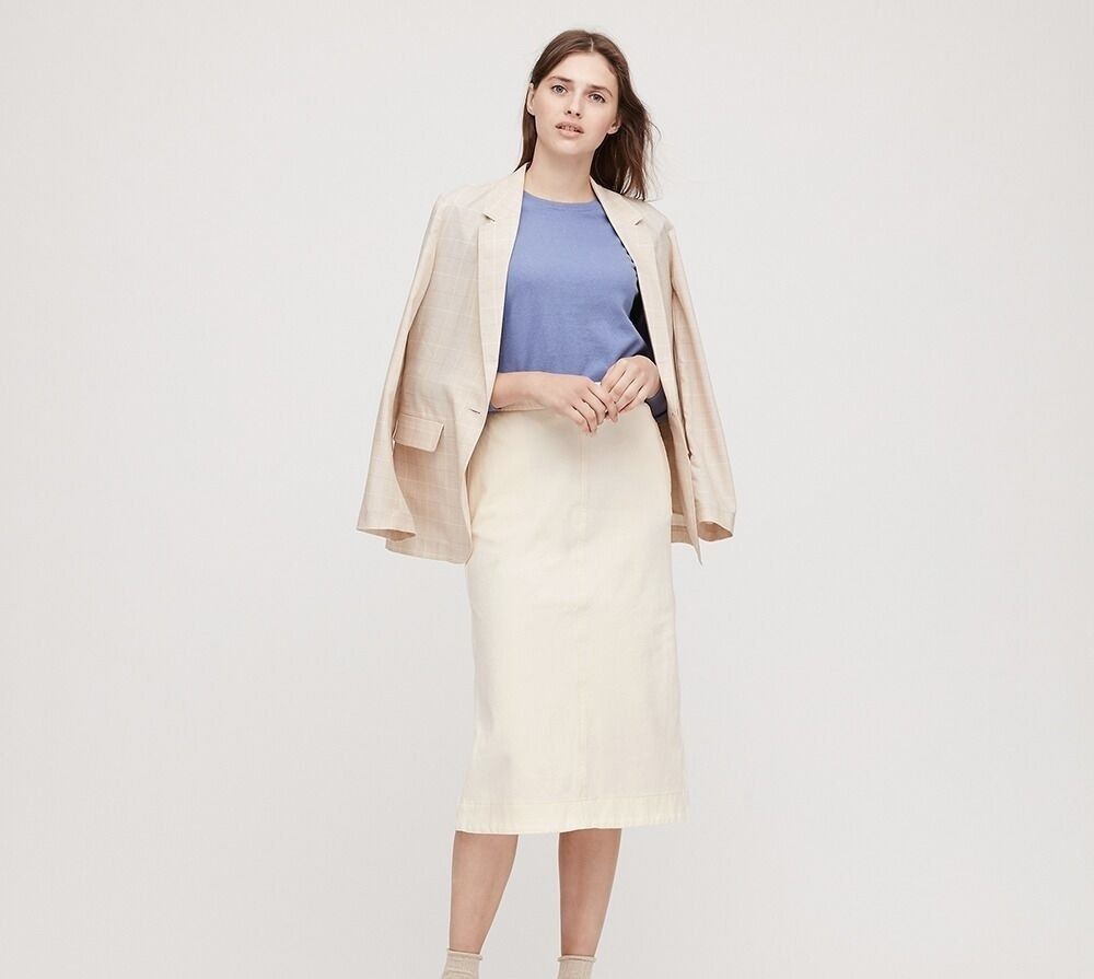 Uniqlo denim jersey skirt