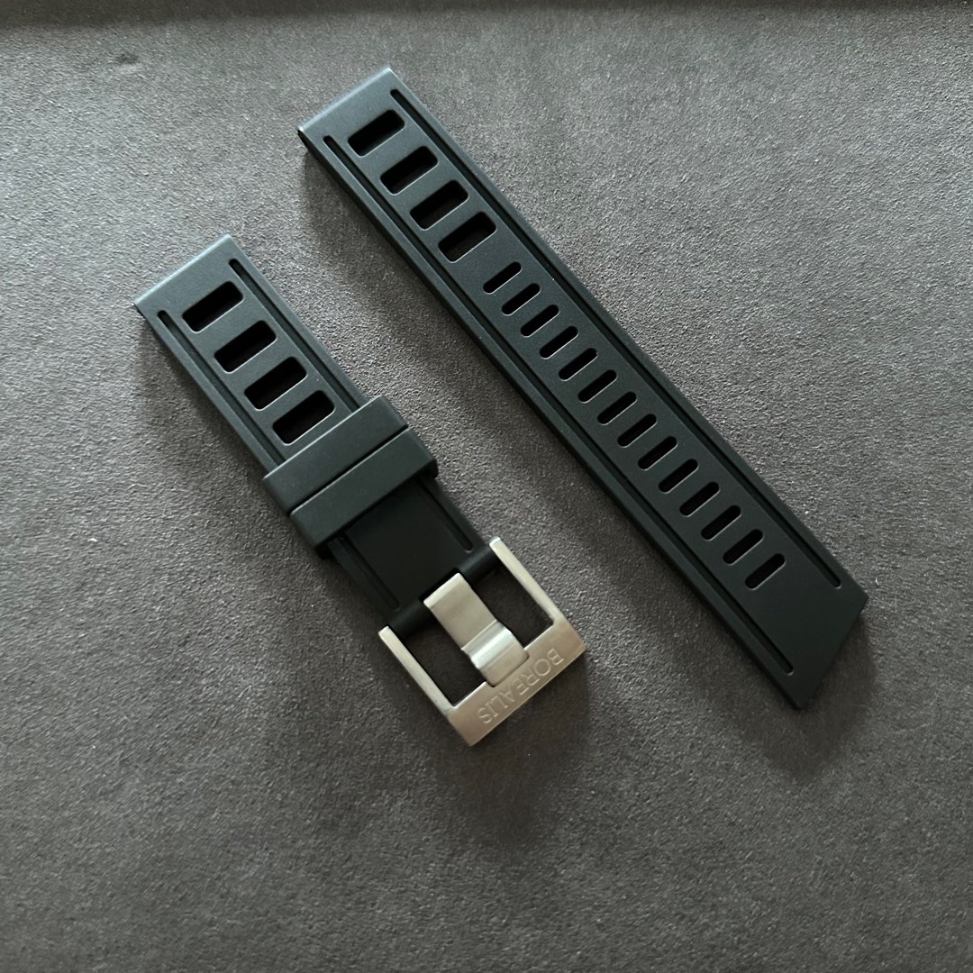20mm Black Borealis Isofrane Rubber Strap