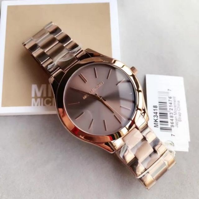SALE Michael Kors MK3418 Women s Slim Runway Brown Watch Women s Fashion Watches Accessories Watches on Carousell