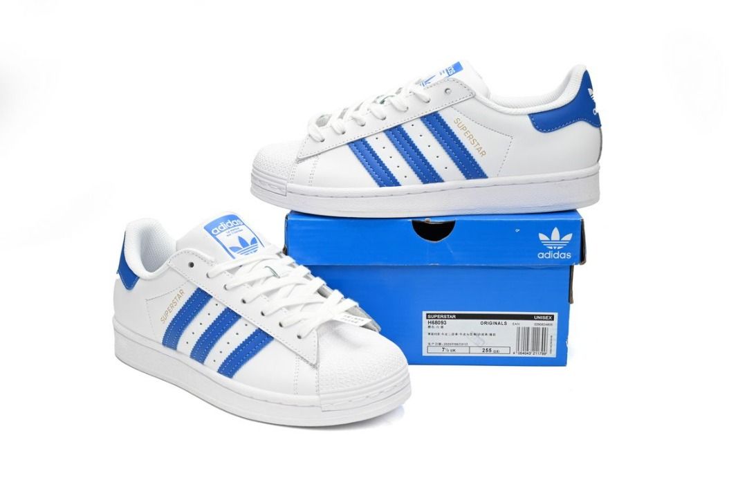 Adidas Superstar Shoes Blue and White All sizes available Carousell