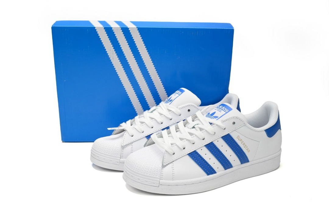 Blue superstar adidas shoes discount