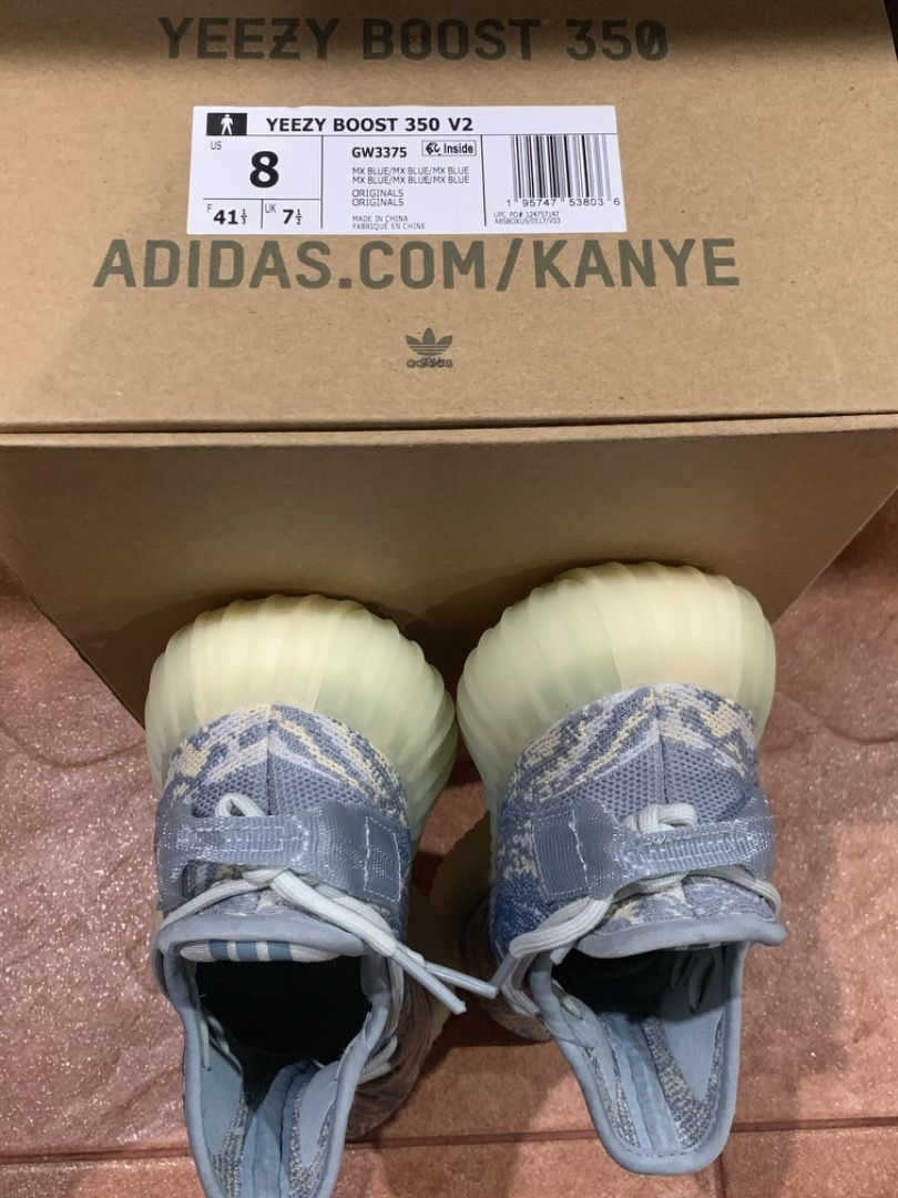 Adidas Yeezy Boost 350 Mx Frost Blue, Men's Fashion, Footwear, Sneakers on  Carousell
