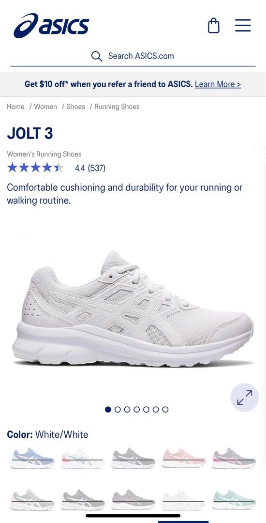 Asics Women Running Shoes White Size 39.5