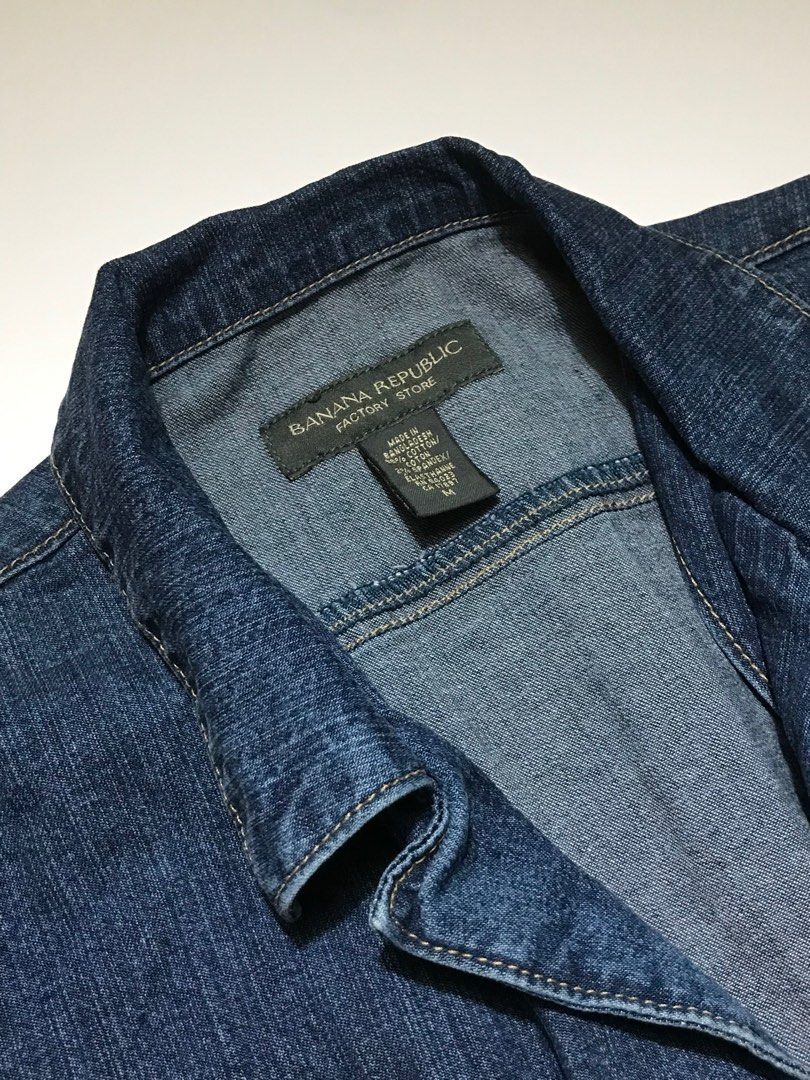 Banana Republic Factory Store Cropped Denim Jacket Men s Fashion Coats Jackets and Outerwear on Carousell