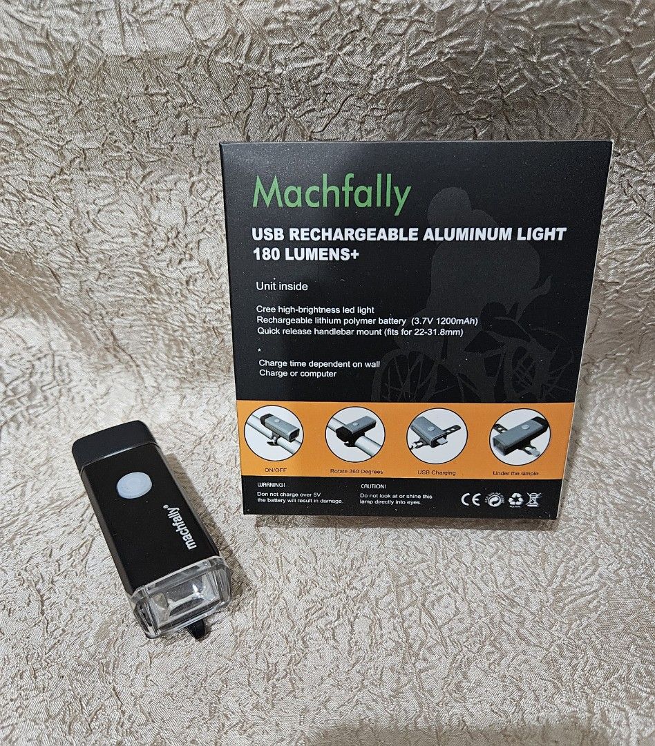 New Bicycle Front Light (USB Rechargeable), Sports Equipment