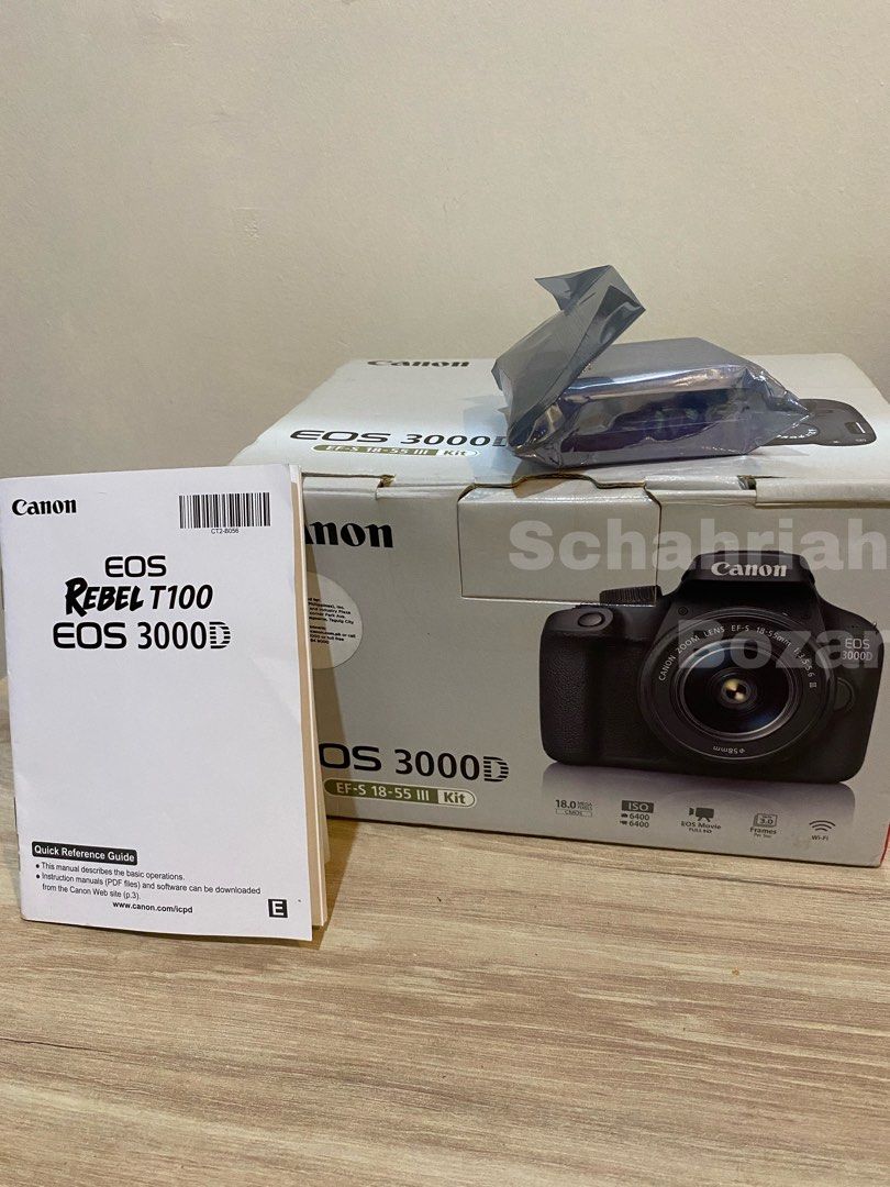 Canon EOS 3000D Kit (EF S1855 III) Dslr, Photography, Cameras on Carousell