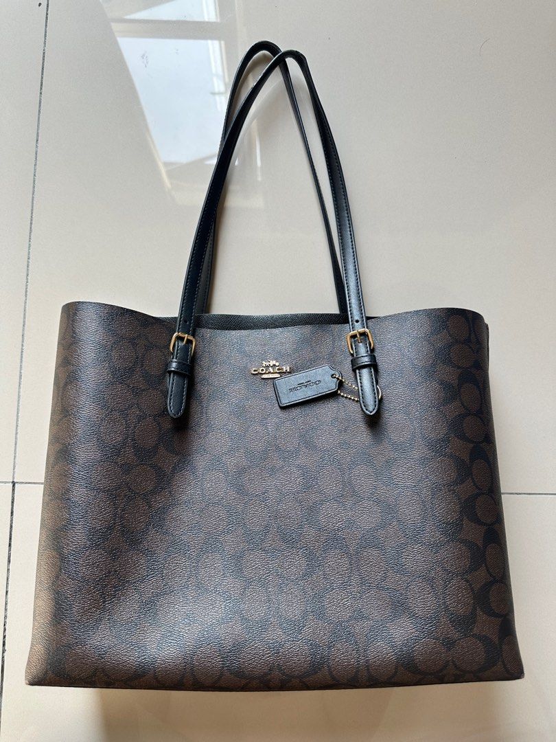 Coach Mollie Tote (Brown/Black) Code1665, Luxury, Bags & Wallets on Carousell