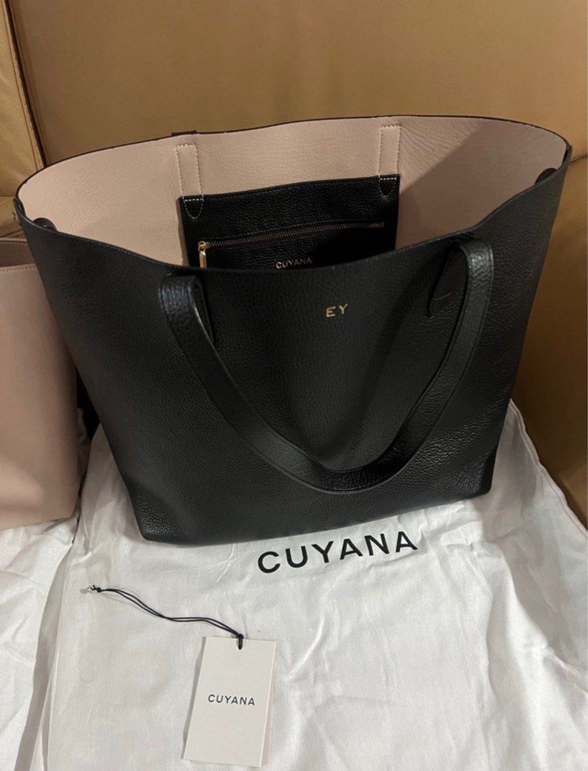 Cuyana black structured tote with blush interior Women s Fashion Bags Wallets Purses Pouches on Carousell